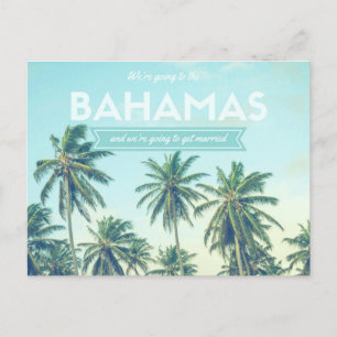 Bahamas Bröllop Tropical Beach Sparat datumet Meddelande Vykort