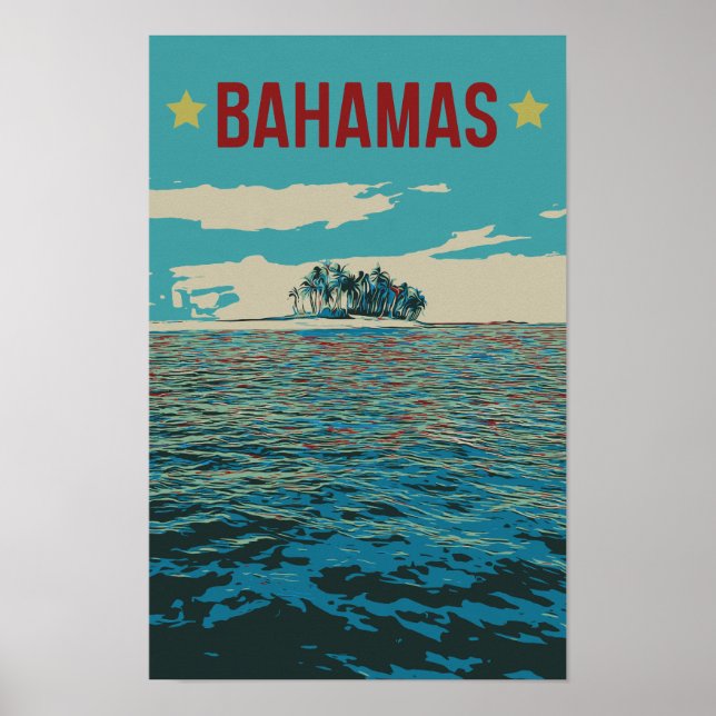 Bahamas Carribobe, typiskt vykort för landskapet Poster (Framsidan)