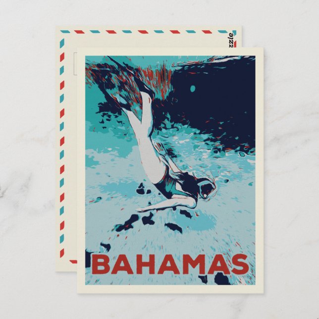 Bahamas Carribobe, vykort för dyka (Fram/baksida)