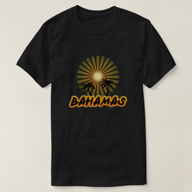 Bahamas coconut träd silhouette t shirt (Design framsida)