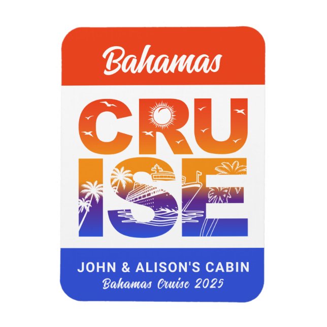 Bahamas Cruise Frakt Stateroom Magnet (Vertikal)