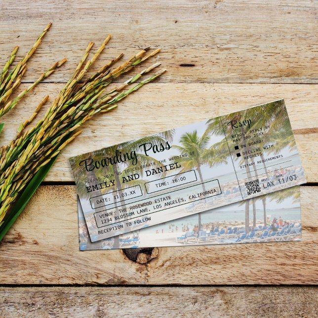 Bahamas Destinationsboardingpass Bröllop Inbjudningar (Skapare uppladdad)