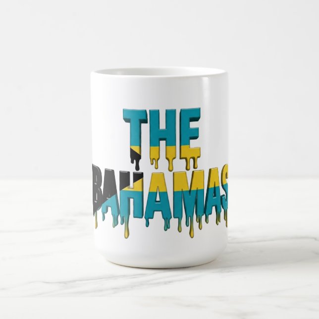 Bahamas Drip Text | Karibisk flaggdesign | Fan Kaffemugg (Center)