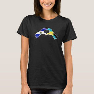 Bahamas El Salvador Flag Bahamianer Salvadoransk H T Shirt