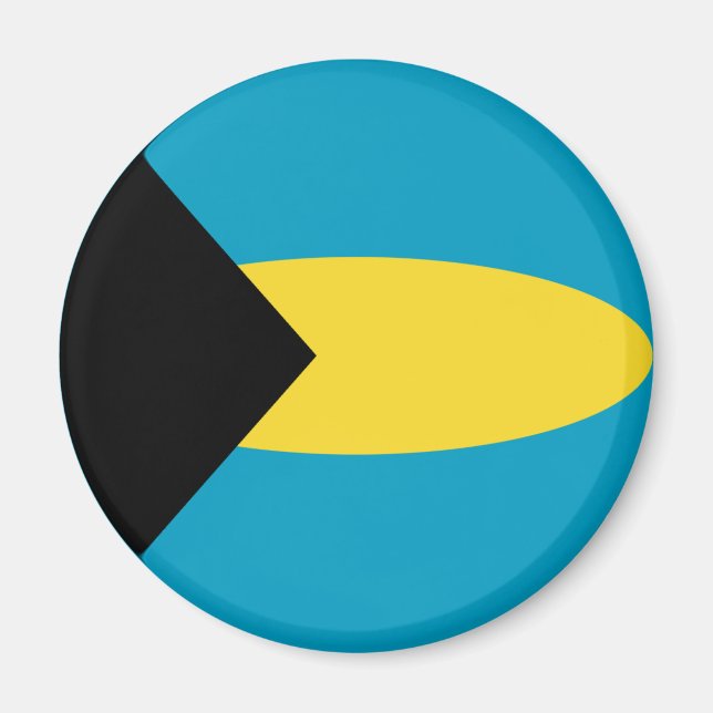 Bahamas Fisheye Flagga Magnet (Framsidan)
