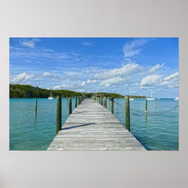 Bahamas Fishing Pier, Underbar Abaco Island, Baham Poster