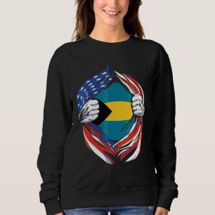 Bahamas Flag Amerikan Stolt Över Mitt Bahamiskt Ar T Shirt