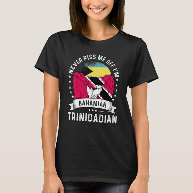Bahamas Flag Trinidad&Tobago Grown  Humor Pride T Shirt (Framsida)