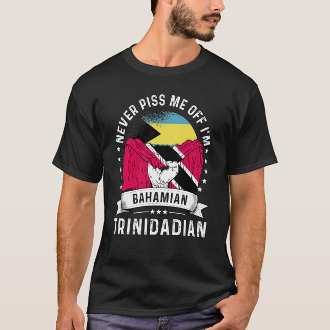 Bahamas Flag Trinidad&Tobago Grown  Humor Pride T Shirt (Framsida)