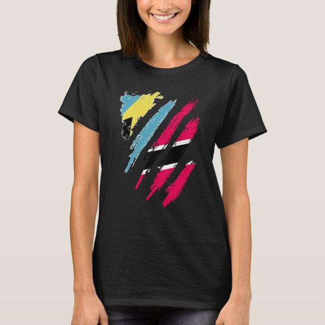 Bahamas Flag Trinidad&Tobago Grown Patriot Country T Shirt (Framsida)