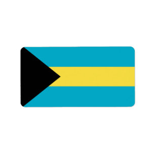 Bahamas flagga adressetikett