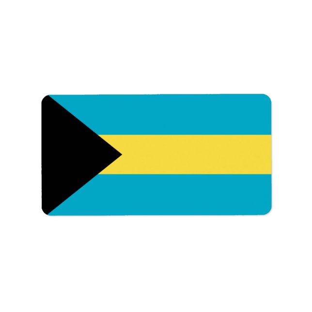 Bahamas flagga adressetikett (Framsidan)