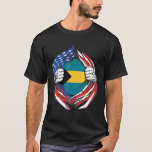 Bahamas Flagga American Proud of My Bahamian Herit T Shirt