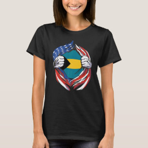 Bahamas Flagga American Proud of My Bahamian Herit T Shirt