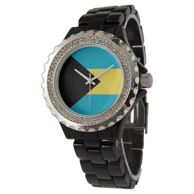 Bahamas flagga armbandsur (Vinklad)
