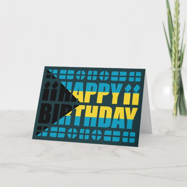 Bahamas Flagga Birthday Card Kort (Framsida)