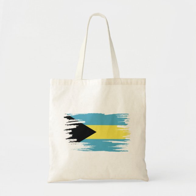 Bahamas Flagga Brush Art Tygkasse (Framsidan)