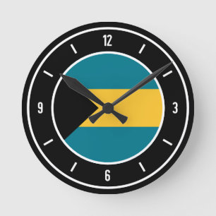 Bahamas Flagga Elegant Rund Klocka
