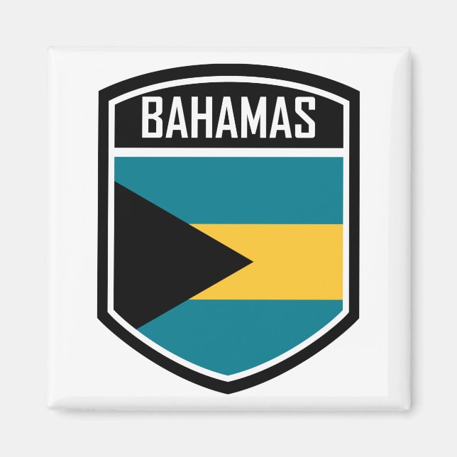 Bahamas Flagga Emblem Magnet (Framsidan)