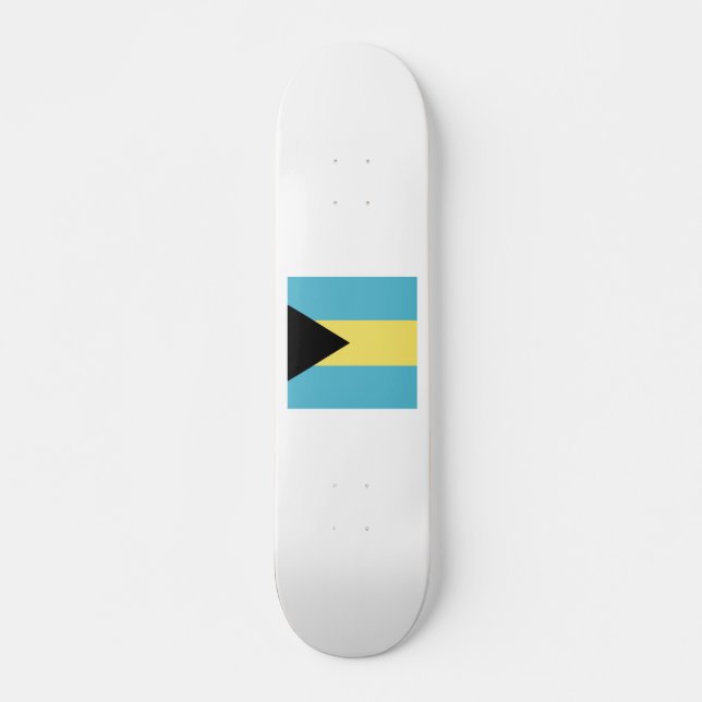 Bahamas Flagga Emblem Mini Skateboard Bräda 18,5 Cm (Framsida)