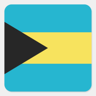Bahamas Flagga Fyrkantigt Klistermärke
