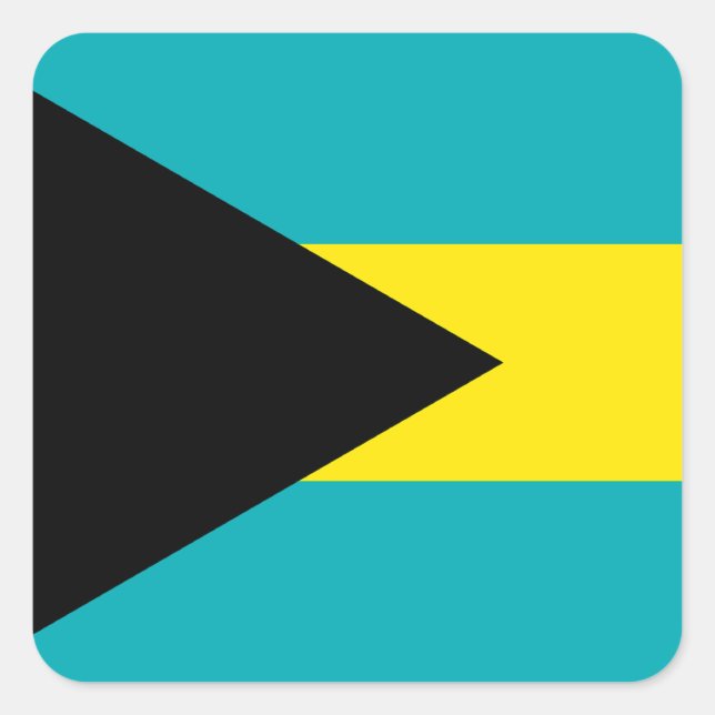 Bahamas-Flagga Fyrkantigt Klistermärke (Framsida)
