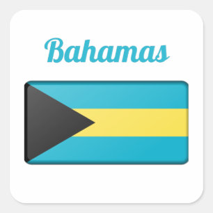 Bahamas Flagga Fyrkantigt Klistermärke