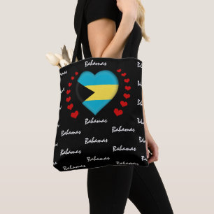Bahamas Flagga & Heart, Bahamas Flagga mode /sport Tygkasse