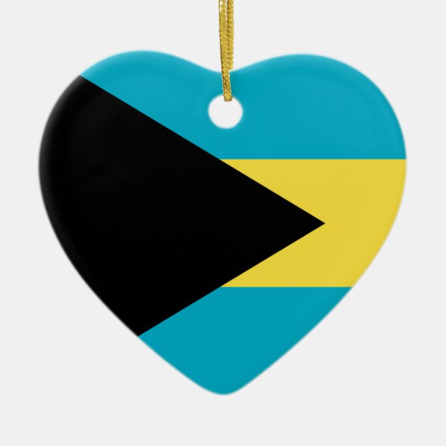 Bahamas Flagga Heart Ornament (Framsidan)
