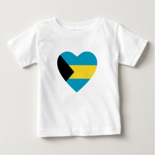 Bahamas Flagga Heart T-Shirt