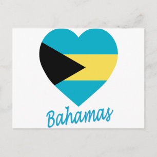 Bahamas Flagga Heart Vykort