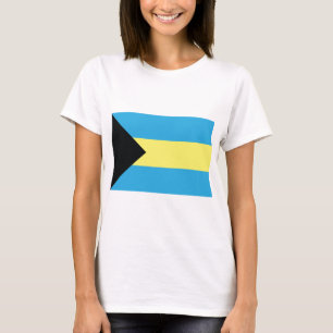 Bahamas-Flagga i Black Aquamarine och Gult T-shirt