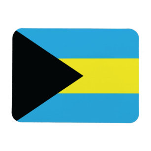 Bahamas Flagga i Black, Guld och Aquamarine Magnet