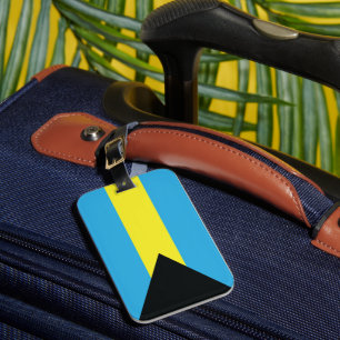 Bahamas-Flagga i blått, svart och Gult Bagagebricka