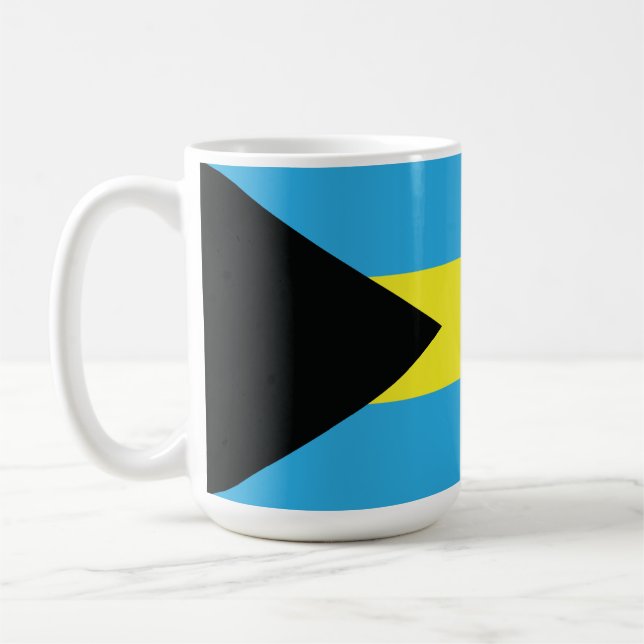 Bahamas-Flagga i blått, svart och Gult Kaffemugg (Vänster)