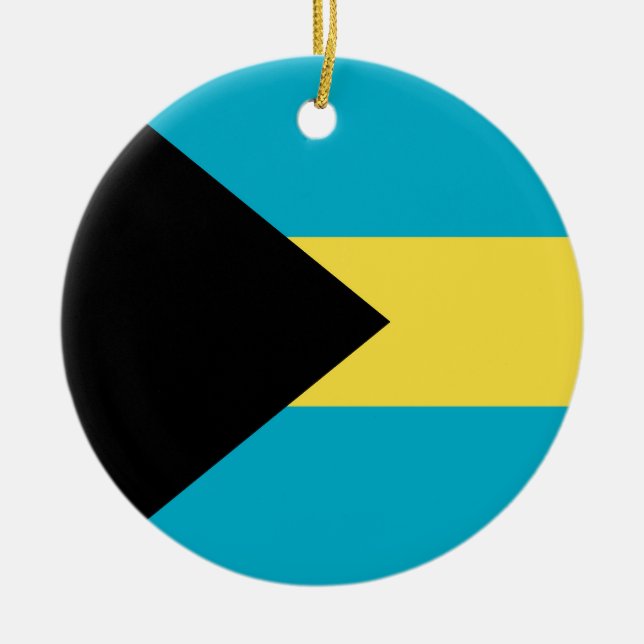 Bahamas flagga julgransprydnad keramik (Framsidan)
