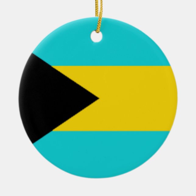 Bahamas flagga julgransprydnad keramik (Framsidan)