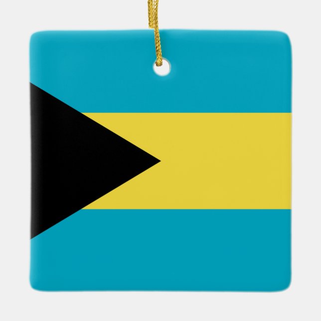 Bahamas Flagga Julgransprydnad Keramik (Framsida)
