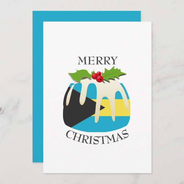 BAHAMAS FLAGGA | Julpudding | Framtida Julkort (Fram/baksida)