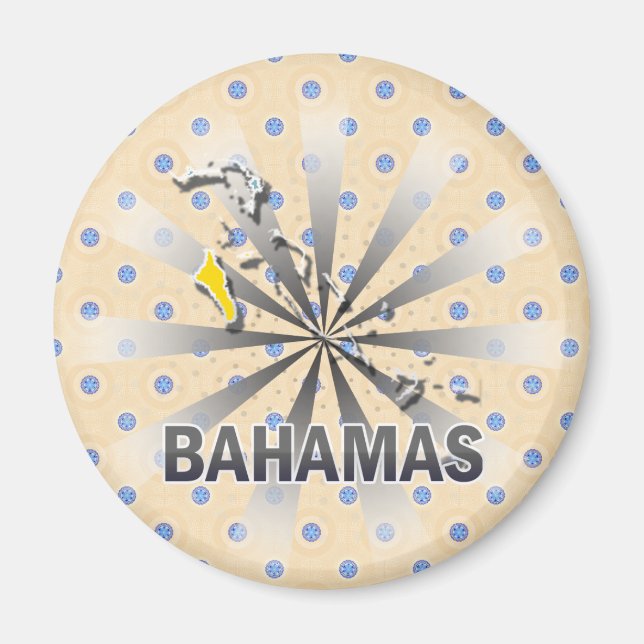 Bahamas Flagga Karta 2.0 Magnet (Framsidan)