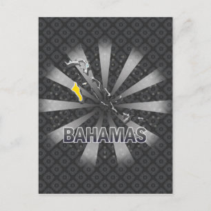 Bahamas Flagga Karta 2.0 Vykort