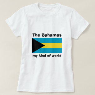 Bahamas Flagga + Karta + Text T-Shirt
