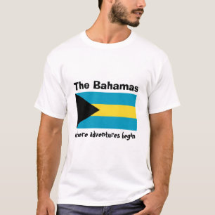 Bahamas flagga + Karta + TextT-tröja T Shirt