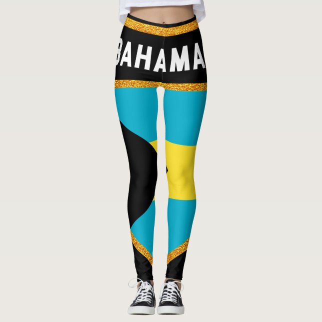 Bahamas flagga leggings (Framsida)