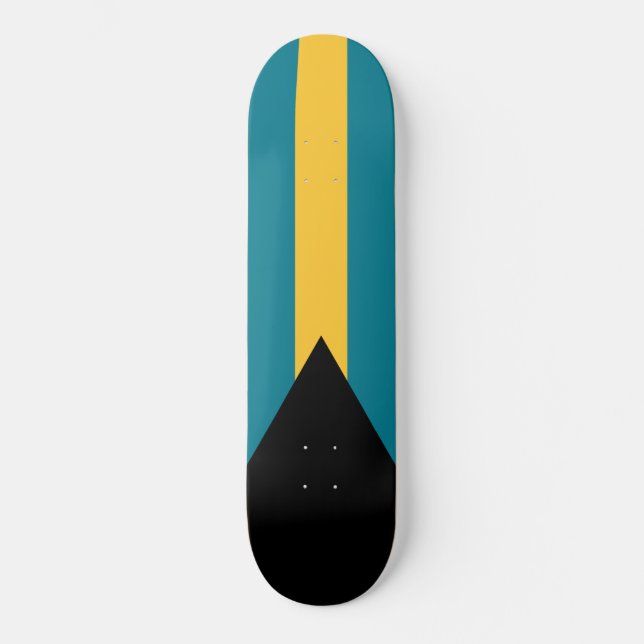 Bahamas-flagga Mini Skateboard Bräda 18,5 Cm (Framsida)