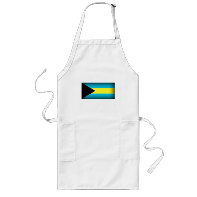 Bahamas Flagga Mörk Kant Långt Förkläde (Framsidan)