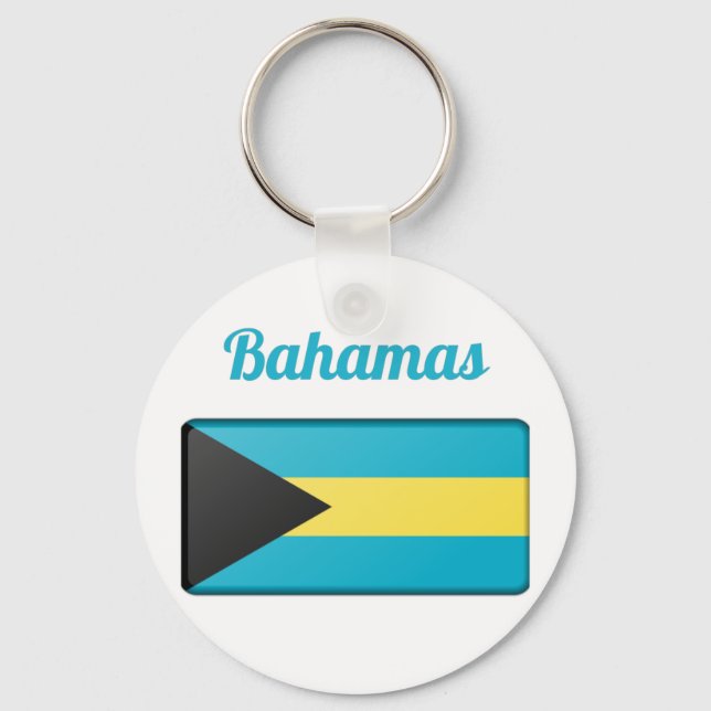 Bahamas Flagga Nyckelring (Framsida)