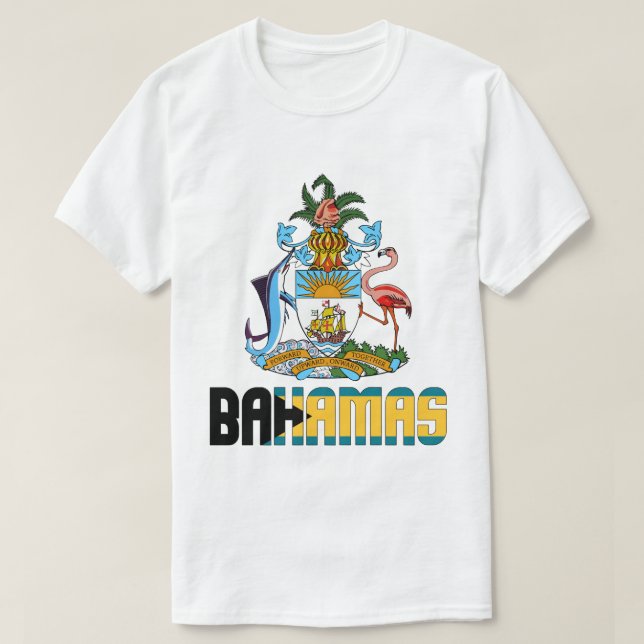 Bahamas-Flagga och Jacka av Arm Patriotic T Shirt (Design framsida)