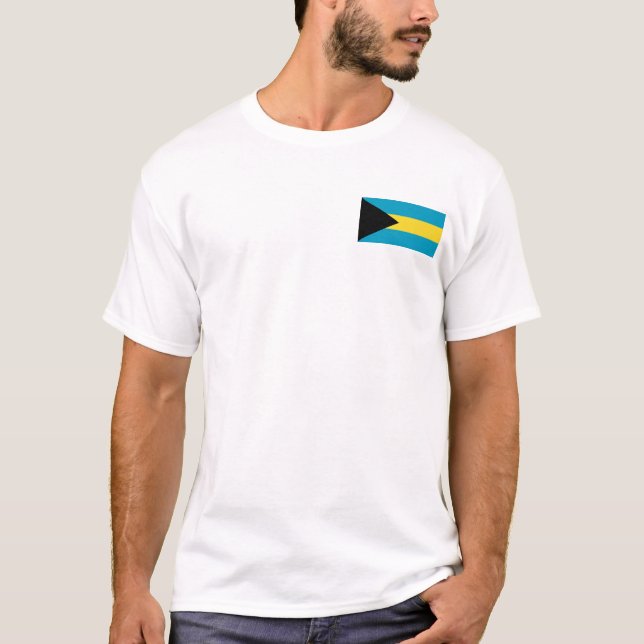 Bahamas flagga och kartaT-tröja Tee Shirt (Framsida)