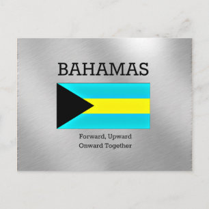 Bahamas flagga och motto vykort
